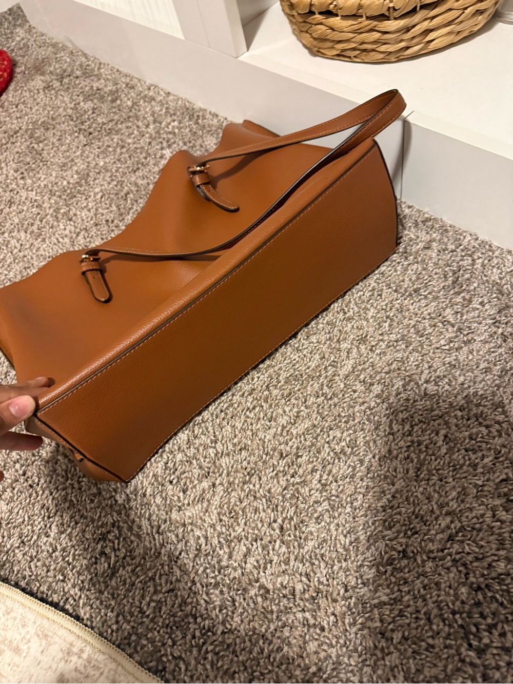 COACH Pebbled Leather Tote Bag in Saddle Brown - Picture 4 of 6